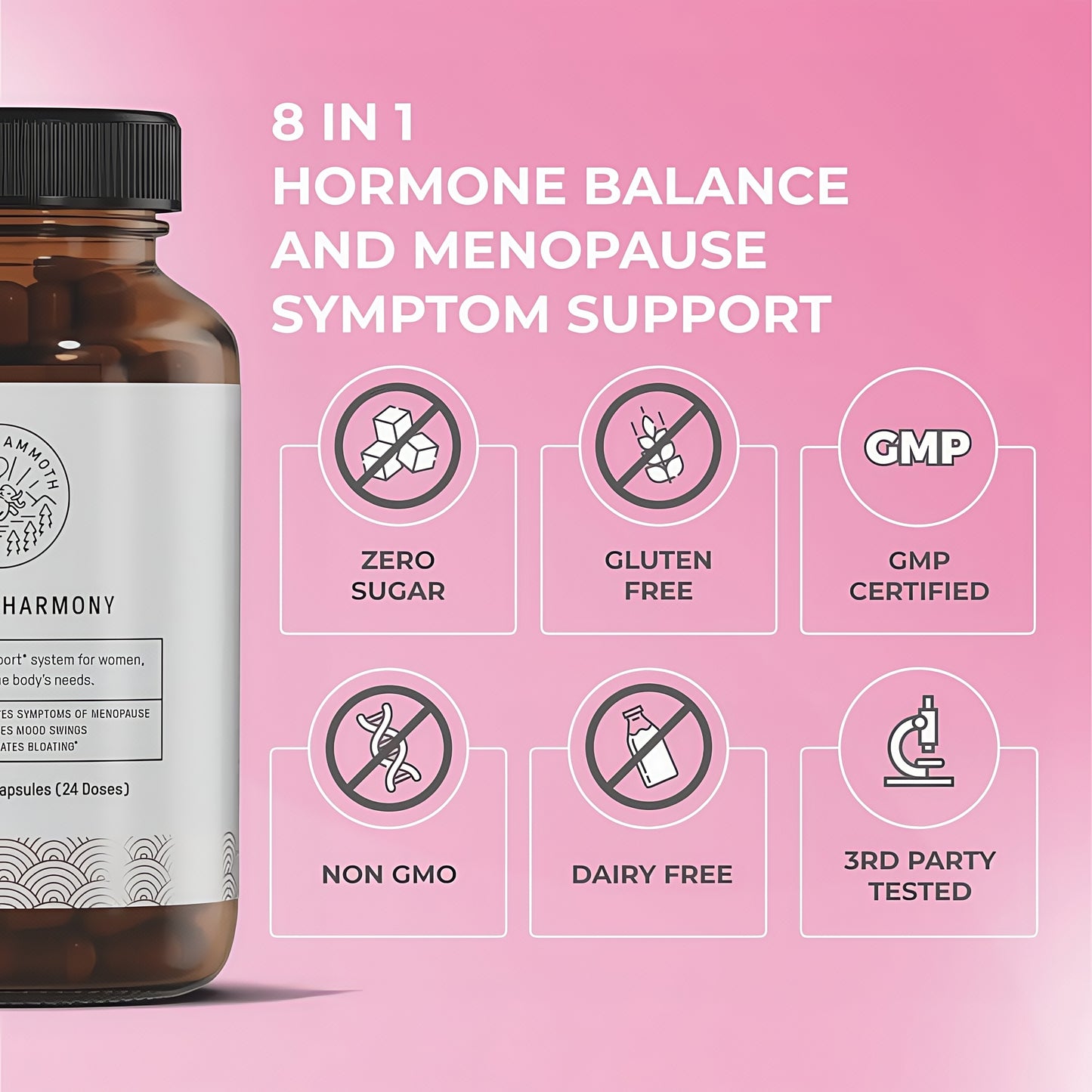 Happy Mammoth Meno Daily Menopause Vitamins for Women 72 Caps